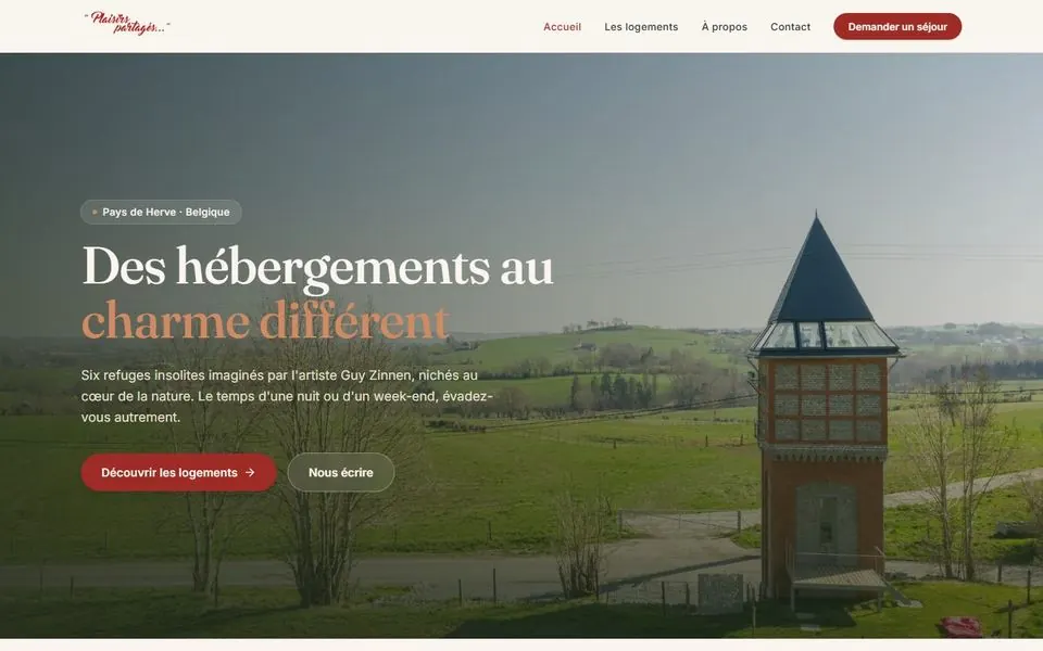 Site de Plaisirs Partagés sur ordinateur